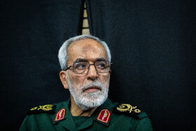 سرتیپ حسین نجات جانشین فرمانده قرارگاه ثارالله در مراسم چهلمین روز شهادت سردارسپهبد باقری