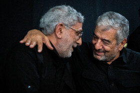 محمدعلی جعفری و اسماعیل قاآنی، فرمانده سپاه قدس در مراسم چهلمین روز شهادت سردار باقری