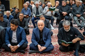 امین حسین رحیمی، وزیر دادگستری در مراسم یادبود احمد توکلی - تهران