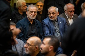 مسعود پزشکیان، رئیس جمهور در مراسم یادبود احمد توکلی - تهران