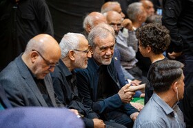 مسعود پزشکیان، رئیس جمهور در مراسم یادبود احمد توکلی - تهران