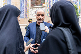 امین‌حسین رحیمی، وزیر دادگستری در مراسم چهلمین روز شهادت سپهبد حسین سلامی