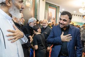 عیسی زارع‌پور، وزیر ارتباطات دولت سیزدهم در مراسم چهلمین روز شهادت سپهبد حسین سلامی