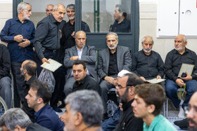 مهدی تاج، رئیس فدراسیون فوتبال ایران در مراسم چهلمین روز شهادت سپهبد حسین سلامی