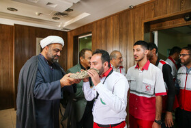 آیین بدرقه ناوگان امدادی و درمانی جمعیت هلال‌احمر برای اربعین ۱۴۰۴ - اصفهان