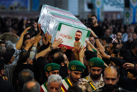 وداع با پیکر مطهر شهید علی کباری در آئین گرامیداشت چهلمین روز شهدای اقتدار - کاشان