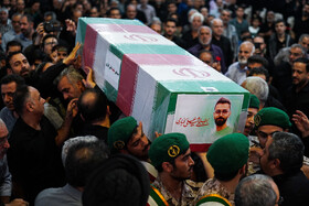 وداع با پیکر مطهر شهید علی کباری در آئین گرامیداشت چهلمین روز شهدای اقتدار - کاشان