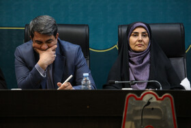 فرزانه صادق، وزیر راه و شهرسازی و محمدعلی طالبی، استاندار کرمان در جلسه شورای اداری مشترک شهرستان های بم، نرماشیر، فهرج، گنبکی و ریگان 