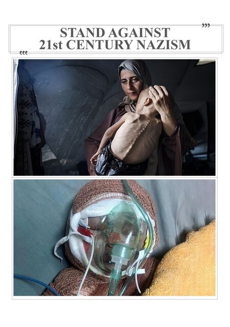 تصویر رایان ۲ ماهه در دستان رئیس مجلس؛ افشای جنایات رژیم صهیونی در ژنو