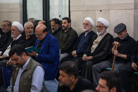 غلامحسین محسنی اژه‌ای، رئیس قوه قضائیه در مراسم چهلمین روز شهادت سپهبد رشید