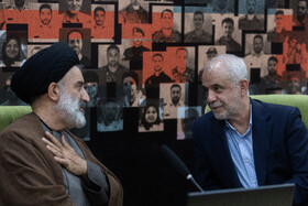 سعید اوحدی، رئیس و رمضان موسویمقدم نماینده ولی فقیه در بنیاد شهید در نشست خبری رئیس سازمان بنیاد شهد و امور ایثارگران