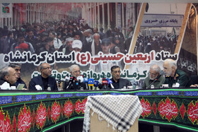 حضور سردار اسکندر مومنی وزیر کشور و محمدجعفر قائم پناه معاون اجرایی رئیس جمهور در نشست ستاد اربعین استان کرمانشاه در مرز خسروی