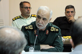 حضور سردار بهمن ریحانی فرمانده سپاه نبی اکرم استان کرمانشاه در نشست ستاد اربعین استان کرمانشاه در مرز خسروی