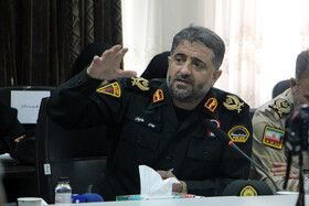 حضور سردار مهدی حاجیان فرمانده انتظامی استان کرمانشاه در نشست ستاد اربعین استان کرمانشاه در مرز خسروی