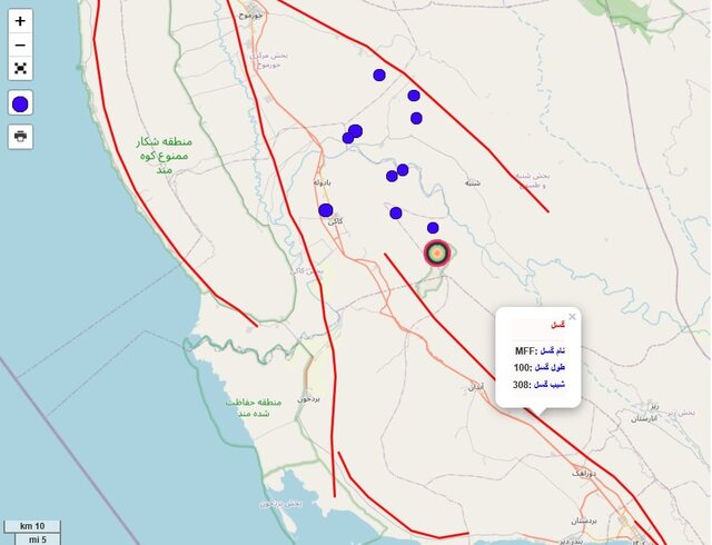 گسل «پیشانی کوهستان» مسبب احتمالی زلزله ۴.۱ «شنبه» استان بوشهر