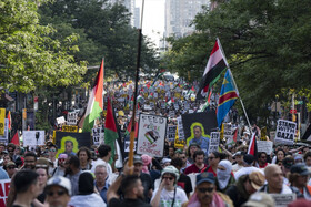 راهپیمایی هزاران نفری حامیان فلسطین در نیویورک