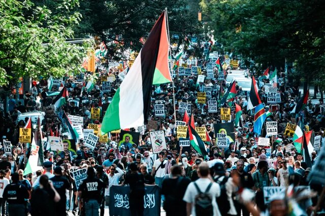 راهپیمایی هزاران نفری حامیان فلسطین در نیویورک