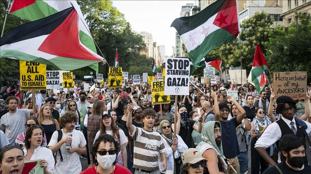 راهپیمایی هزاران نفری حامیان فلسطین در نیویورک