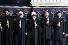 محمد باقر قالیباف، رئیس مجلس شورای اسلامی، آیت الله احمد مروی، تولیت آستان قدس رضوی و حجت الاسلام غلامحسین محسنی اژه‌ای، رئیس قوه‌قضاییه در مراسم خطبه خوانی شب شهادت امام رضا (ع)