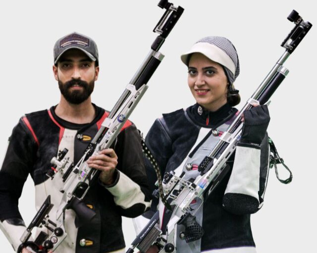چهارمی تیم میکس تفنگ ۱۰ متر ایران در آسیا چهارمی تیم میکس تفنگ ۱۰ متر ایران در آسیا