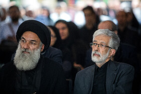 غلامعلی حداد عادل در مراسم تشییع پیکر موسی اسوار