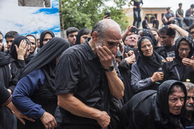 «عسکری محمدیان» پیشکسوت کشتی ایران در مراسم تشییع پیکر «امامعلی حبیبی»