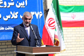 سخنرانی علی نیکزاد نایب‌رئیس مجلس شورای اسلامی در آئین شروع عملیات 376 باب کلاس در استان اردبیل