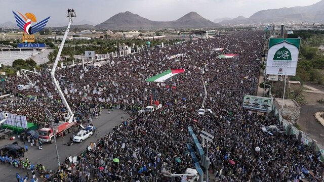راهپیمایی میلیونی یمنی‌ها در حمایت از غزه یک روز پس از تجاوزات رژیم صهیونیستی
