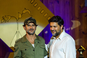 حامد بهداد و امین حیایی در پانزدهمین جشن منتقدان و نویسندگان سینمایی ایران