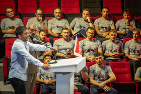 سخنرانی علیرضا دبیر، رئیس فدراسیون کشتی در مراسم بدرقه ملی پوشان کشتی برای اعزام به رقابت های قهرمانی جهان