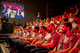 مراسم بدرقه ملی پوشان کشتی برای اعزام به رقابت های قهرمانی جهان