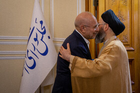 دیدار سیدعمار حکیم، رئیس جریان حکمت ملی عراق با محمدباقی قالیباف، رئیس مجلس شورای اسلامی