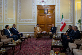 دیدار سیدعمار حکیم، رئیس جریان حکمت ملی عراق با محمدباقی قالیباف، رئیس مجلس شورای اسلامی