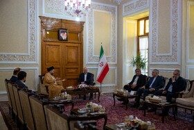 دیدار سیدعمار حکیم، رئیس جریان حکمت ملی عراق با محمدباقی قالیباف، رئیس مجلس شورای اسلامی