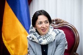 ژانا آندریاسیان، وزیر آموزش، علوم، فرهنگ و ورزش جمهوری ارمنستان در آیین امضای تفاهمنامه علمی ارمنستان و ایران