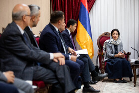 ژانا آندریاسیان، وزیر آموزش، علوم، فرهنگ و ورزش جمهوری ارمنستان در آیین امضای تفاهمنامه علمی ارمنستان و ایران