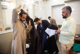 مراسم جشن و عمامه گذاری طلاب در روز میلاد پیامبر اکرم(ص) و امام جعفر صادق(ع) - قم