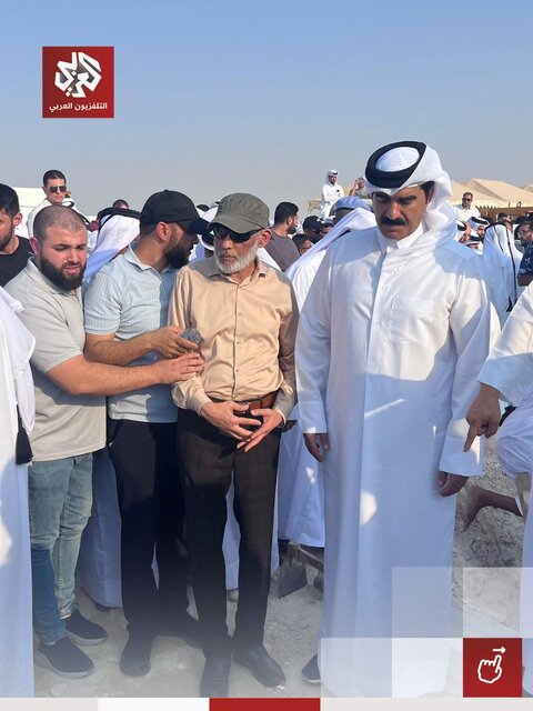 شرکت رهبران حماس در مراسم تشییع شهدای تجاوز رژیم صهیونیستی در قطر