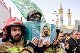 مراسم تشییع پیکر آتش‌نشان فداکار «شهید رضا فخریان»