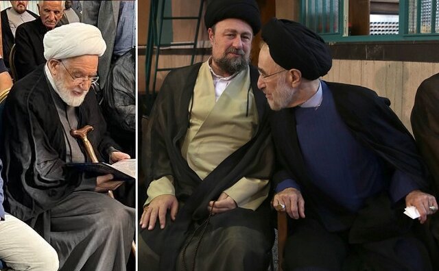 حضور خبرساز خاتمی و کروبی در یک مراسم ختم