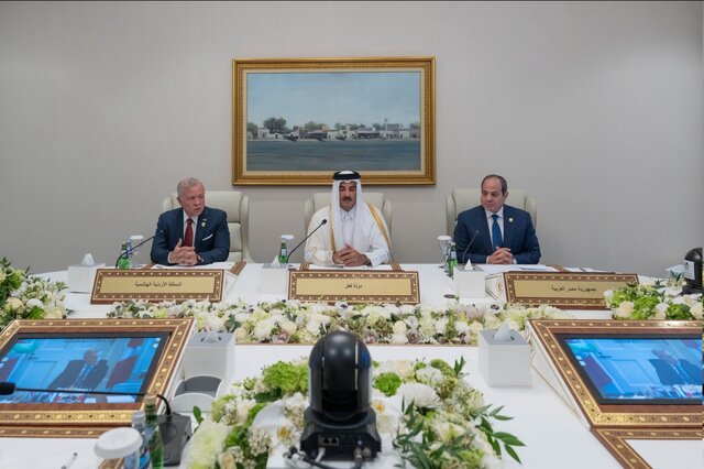 تماس تصویری رهبران قطر، اردن و مصر با سران فرانسه، انگلیس و کانادا