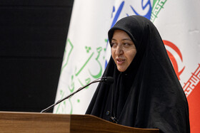 الهام یاوری، رئیس سازمان ملی پرورش استعدادهای درخشان (سمپاد) در مراسم اولین کارسوق حکمرانی داده محور