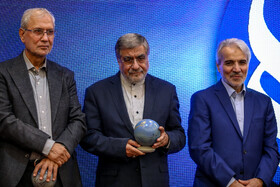 محمدباقر نوبخت، حسین جنتی و علی ربیعی در آیین پاسداشت هنرمندان پیشکسوت