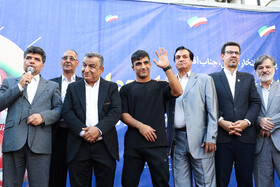 مراسم استقبال از احمد جوان؛ نایب قهرمان کشتی جهان