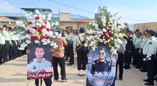 مراسم تشییع پیکر ۲ شهید فراجا در یاسوج برگزار شد