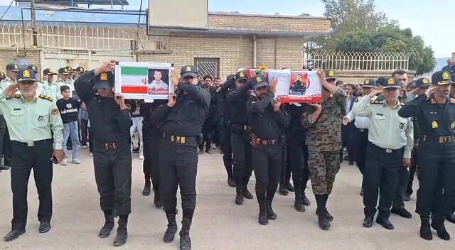 مراسم تشییع پیکر ۲ شهید فراجا در یاسوج برگزار شد