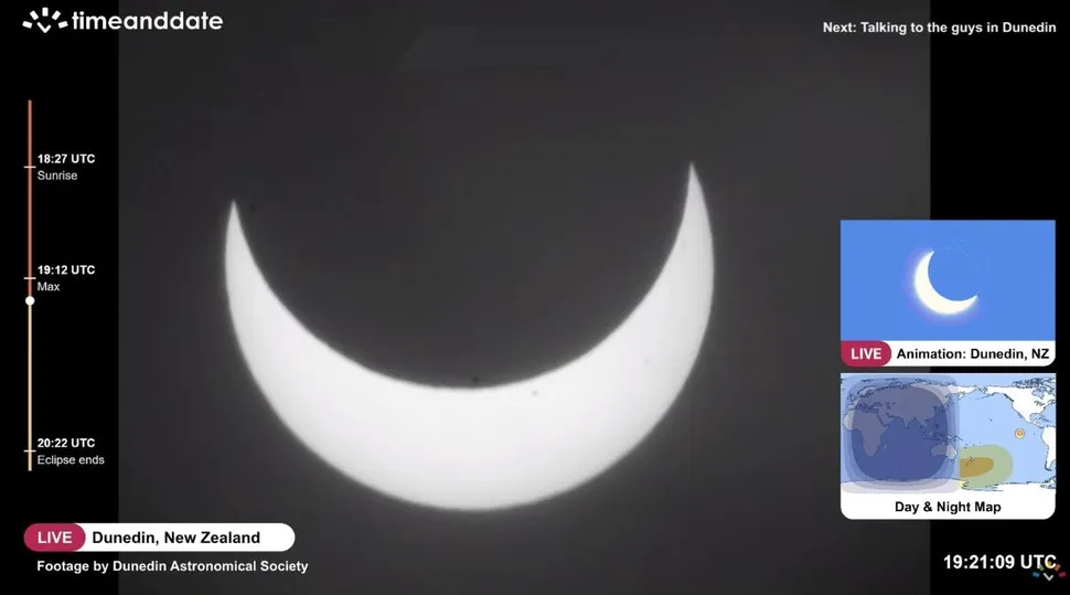 تصاویری از خورشیدگرفتگی جزئی ساعاتی پیش