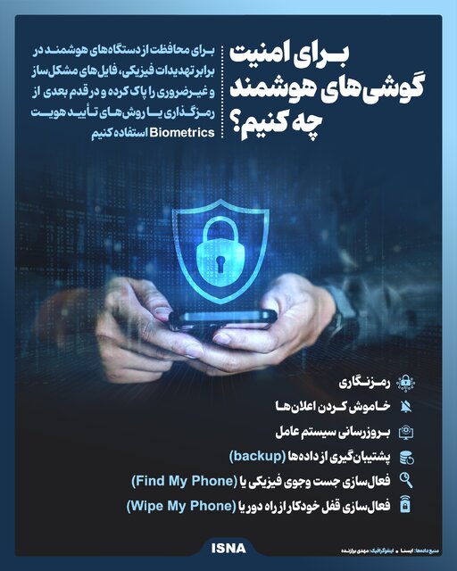 اینفوگرافیک/ برای امنیت گوشی‌های هوشمند چه کنیم؟