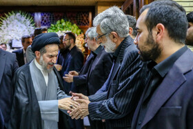 سید محمدحسن ابوترابی‌فرد در مراسم ختم مادر شهید مجید حداد‌عادل و غلامعلی حداد‌عادل