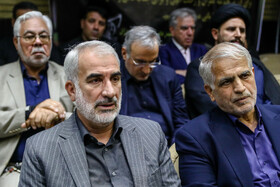 یوسف نوری در مراسم ختم مادر شهید مجید حداد‌عادل و غلامعلی حداد‌عادل